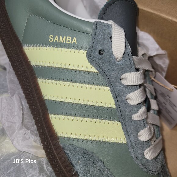 Adidas Samba OG Originals Women's Size 6 Silver Green Legend Ivy Sneakers JI1863 - Picture 16 of 16